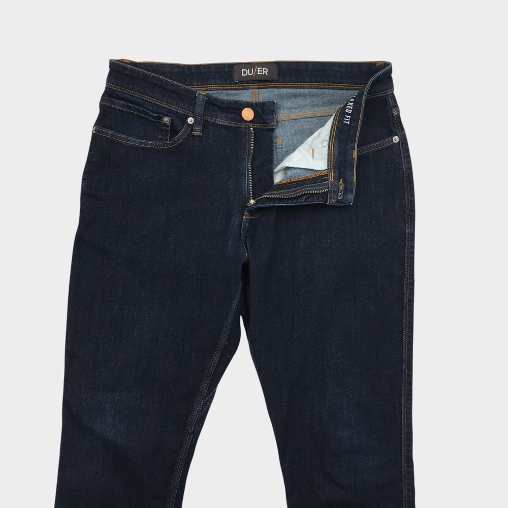 DU/ER L2X Relaxed‎ Fit Jeans Mens 33x34 Dark Indigo Performance Stretch Denim